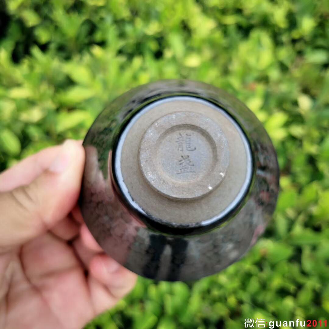 周岐青師傅新品～曜斑油滴斗笠杯！ 口徑8.6高5.3