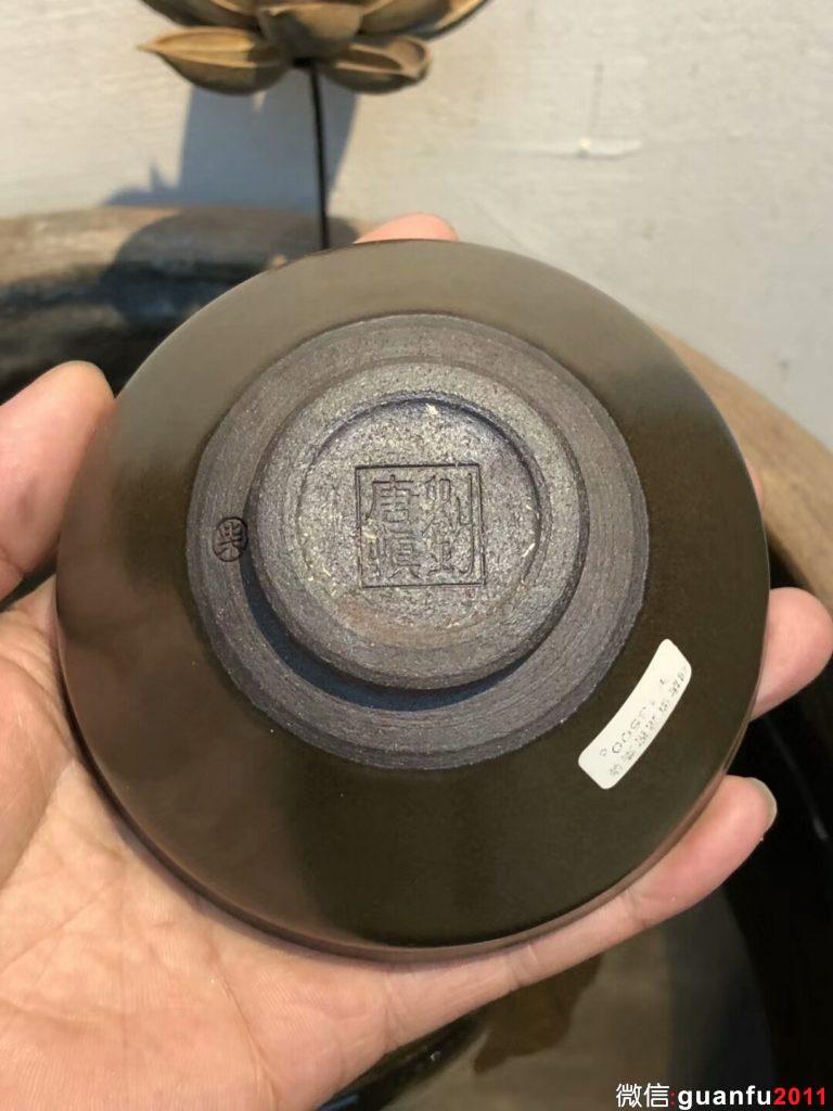 【劉唐慎】現(xiàn)代建盞之父,宗師泰斗龍窯 柴燒 茶抺釉 束口 囗徑:11高:6