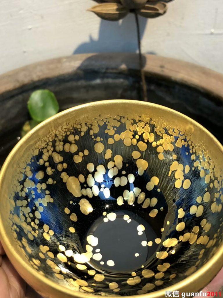 李盞造器 始終如一 李昌海老師作品 金油滴 缽型 規(guī)格：9.3*5.3公分