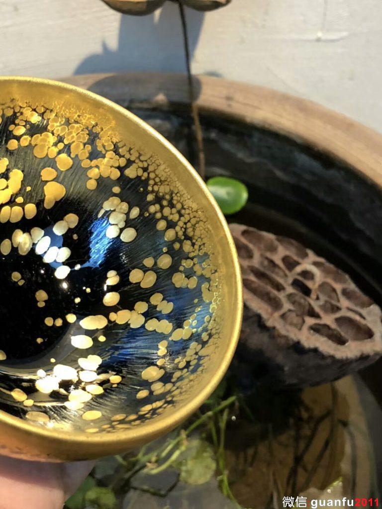 李盞造器 始終如一 李昌海老師作品 金油滴 缽型 規(guī)格：9.3*5.3公分