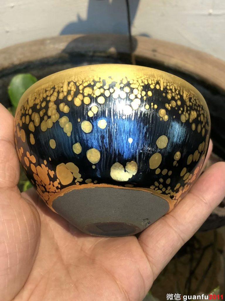 李盞造器 始終如一 李昌海老師作品 金油滴 缽型 規(guī)格：9.3*5.3公分