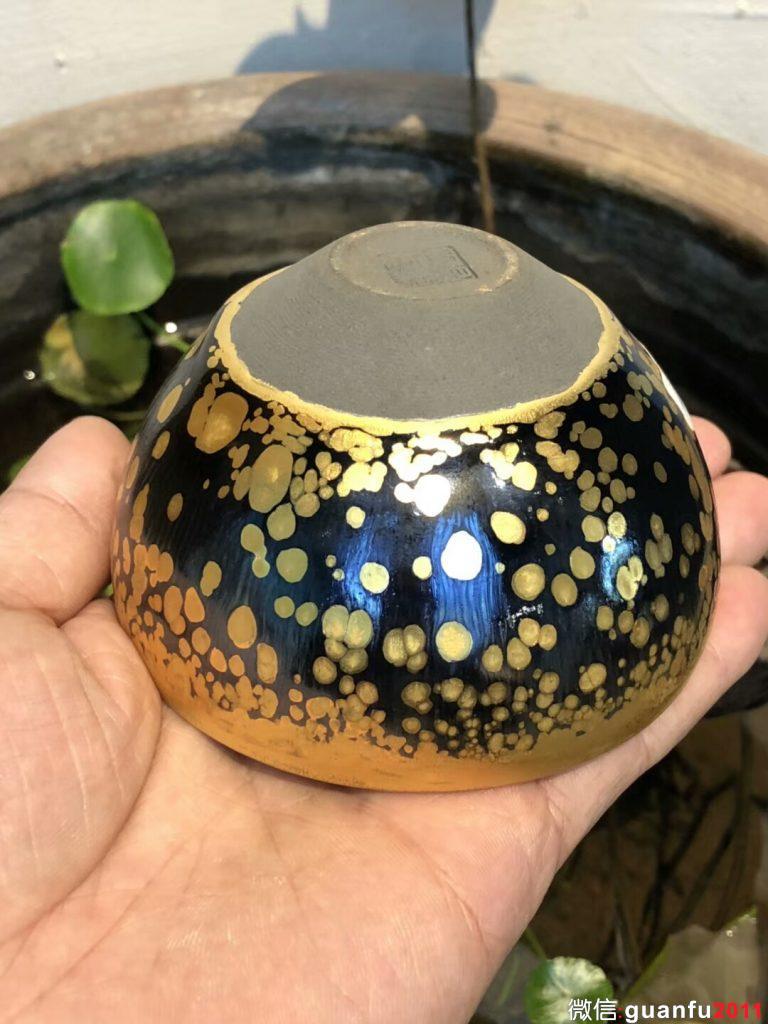 李盞造器 始終如一 李昌海老師作品 金油滴 缽型 規(guī)格：9.3*5.3公分