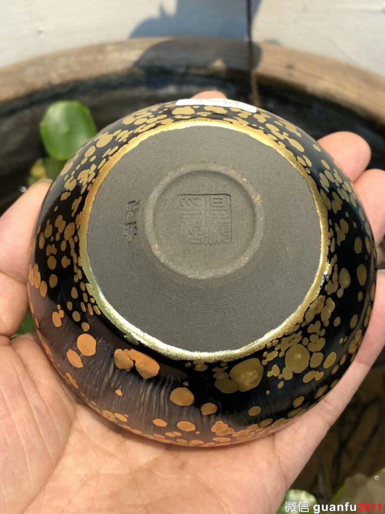 李盞造器 始終如一 李昌海老師作品 金油滴 缽型 規(guī)格：9.3*5.3公分