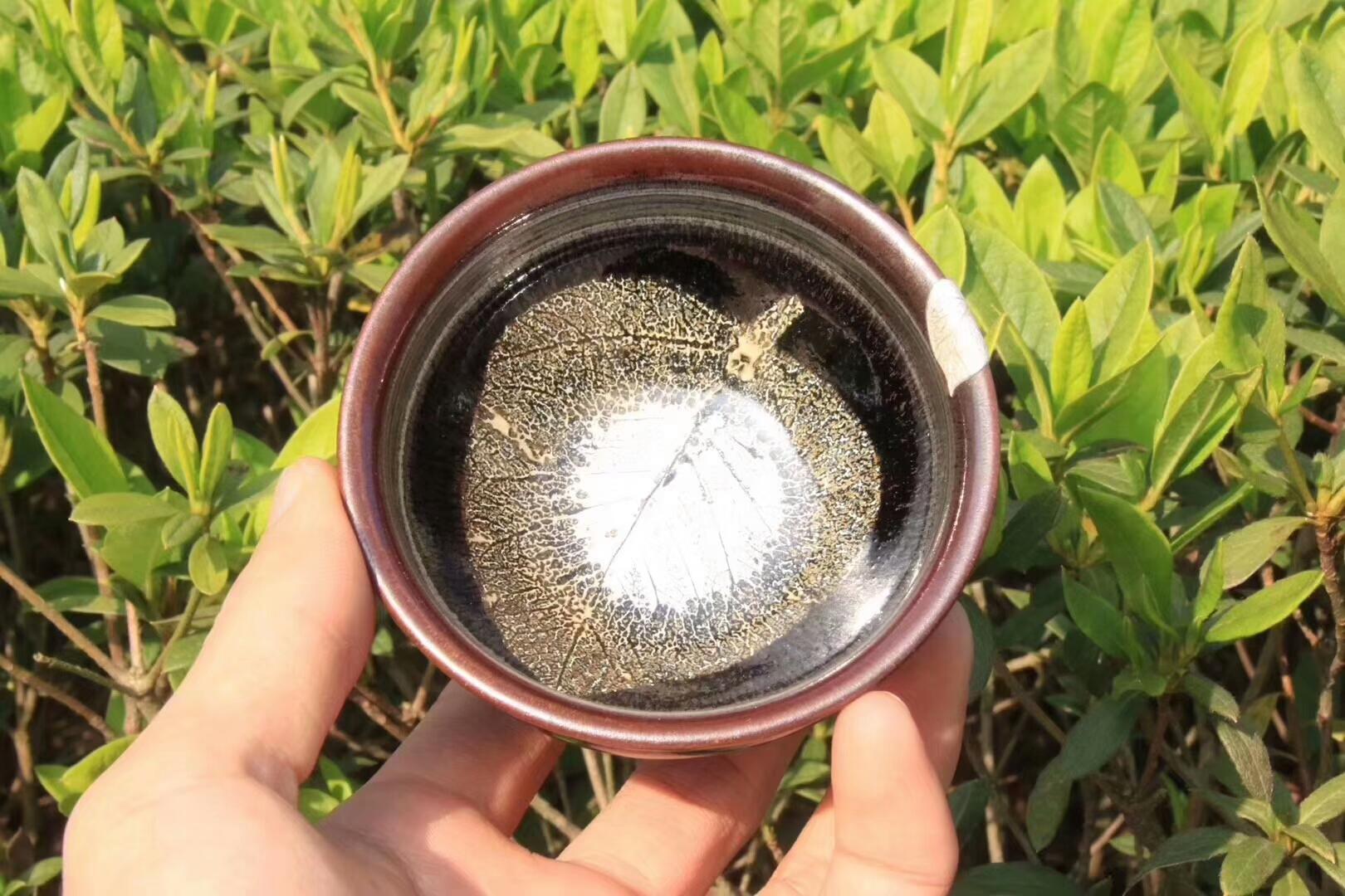 稀有之物 國家級(jí)非遺傳承人  孫建興老師早期作品  紅兔毫木葉盞  （特別注明出處 囗有包了一小塊銀葉子）優(yōu)惠走一個(gè)[玫瑰][玫瑰][玫瑰]