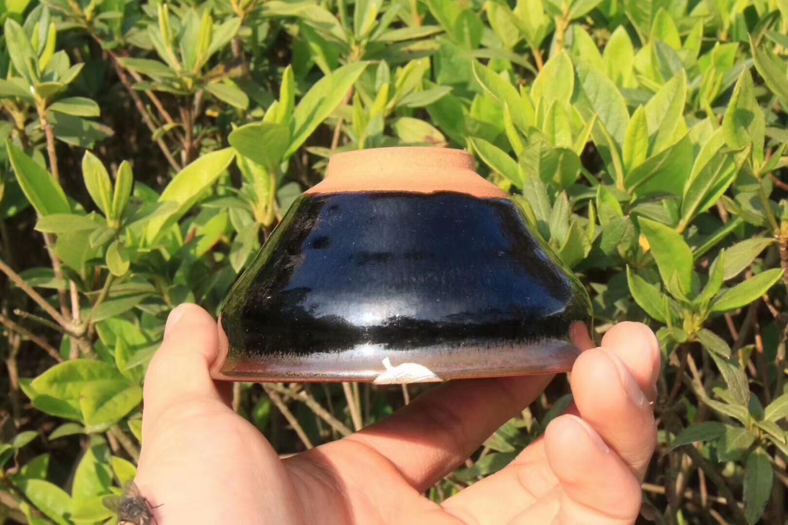 稀有之物 國家級(jí)非遺傳承人  孫建興老師早期作品  紅兔毫木葉盞  （特別注明出處 囗有包了一小塊銀葉子）優(yōu)惠走一個(gè)[玫瑰][玫瑰][玫瑰]