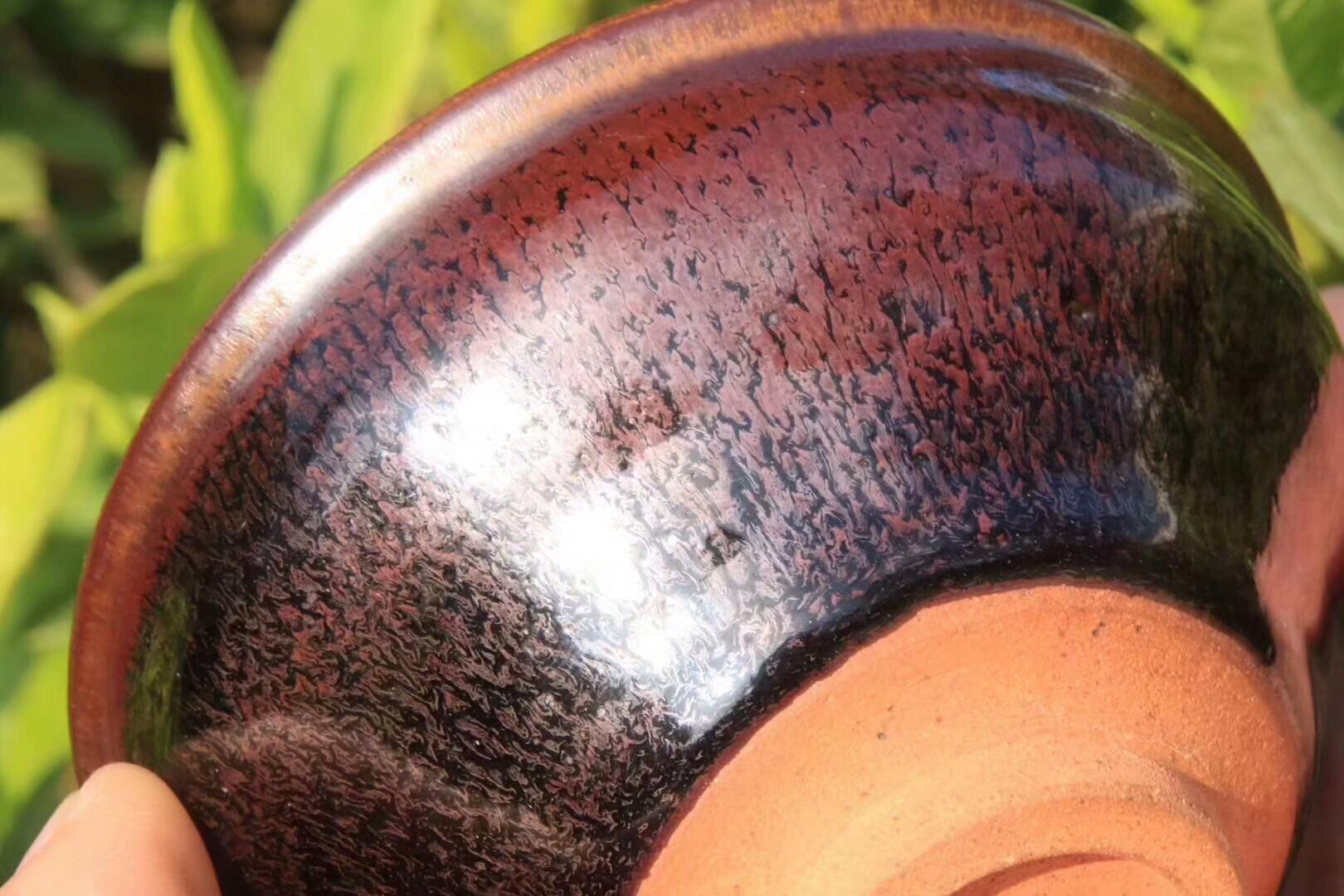 稀有之物 國家級(jí)非遺傳承人  孫建興老師早期作品  紅兔毫木葉盞  （特別注明出處 囗有包了一小塊銀葉子）優(yōu)惠走一個(gè)[玫瑰][玫瑰][玫瑰]