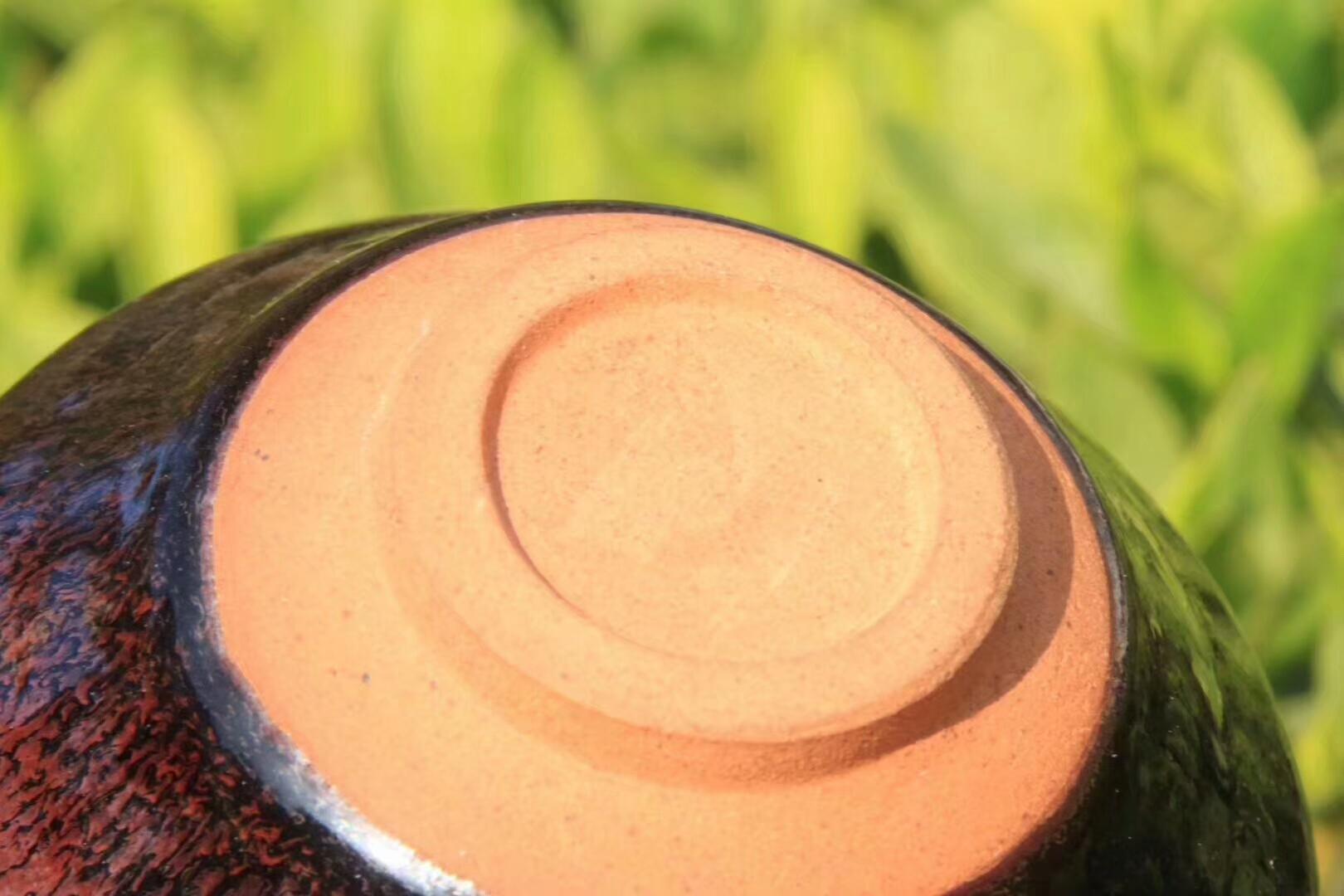 稀有之物 國家級(jí)非遺傳承人  孫建興老師早期作品  紅兔毫木葉盞  （特別注明出處 囗有包了一小塊銀葉子）優(yōu)惠走一個(gè)[玫瑰][玫瑰][玫瑰]