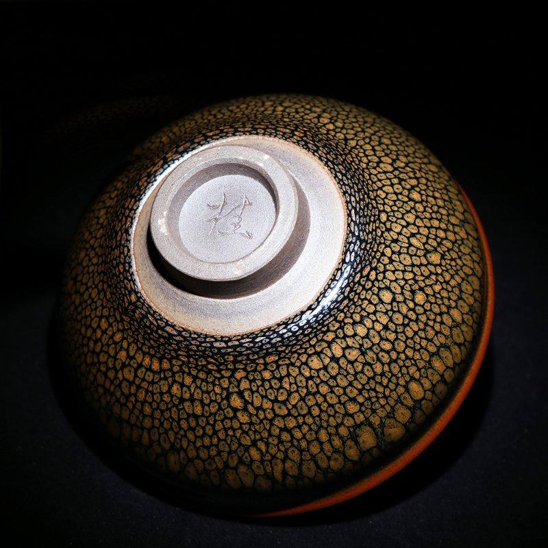 江康桂師傅黃鷓鴣斑盞，作品功力接近國家級(jí)大師陳大鵬鷓鴣斑建盞