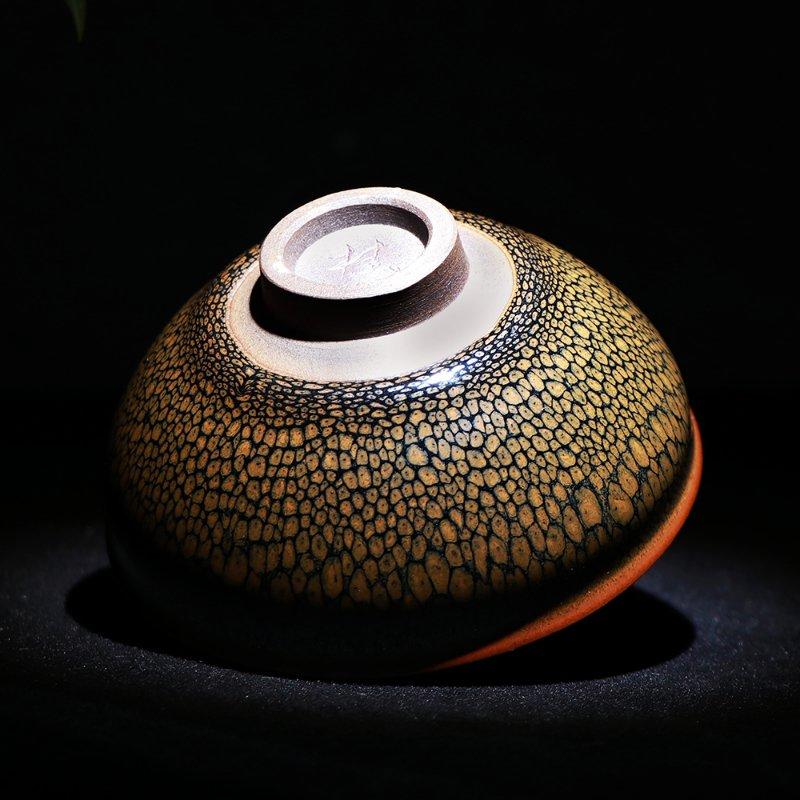 江康桂師傅黃鷓鴣斑盞，作品功力接近國家級(jí)大師陳大鵬鷓鴣斑建盞