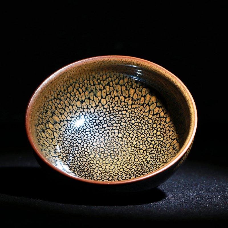 江康桂師傅黃鷓鴣斑盞，作品功力接近國家級(jí)大師陳大鵬鷓鴣斑建盞