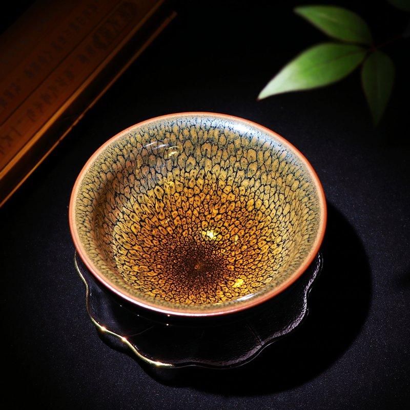 江康桂師傅黃鷓鴣斑盞，作品功力接近國家級(jí)大師陳大鵬鷓鴣斑建盞