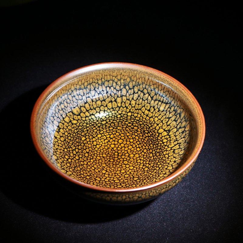 江康桂師傅黃鷓鴣斑盞，作品功力接近國家級(jí)大師陳大鵬鷓鴣斑建盞