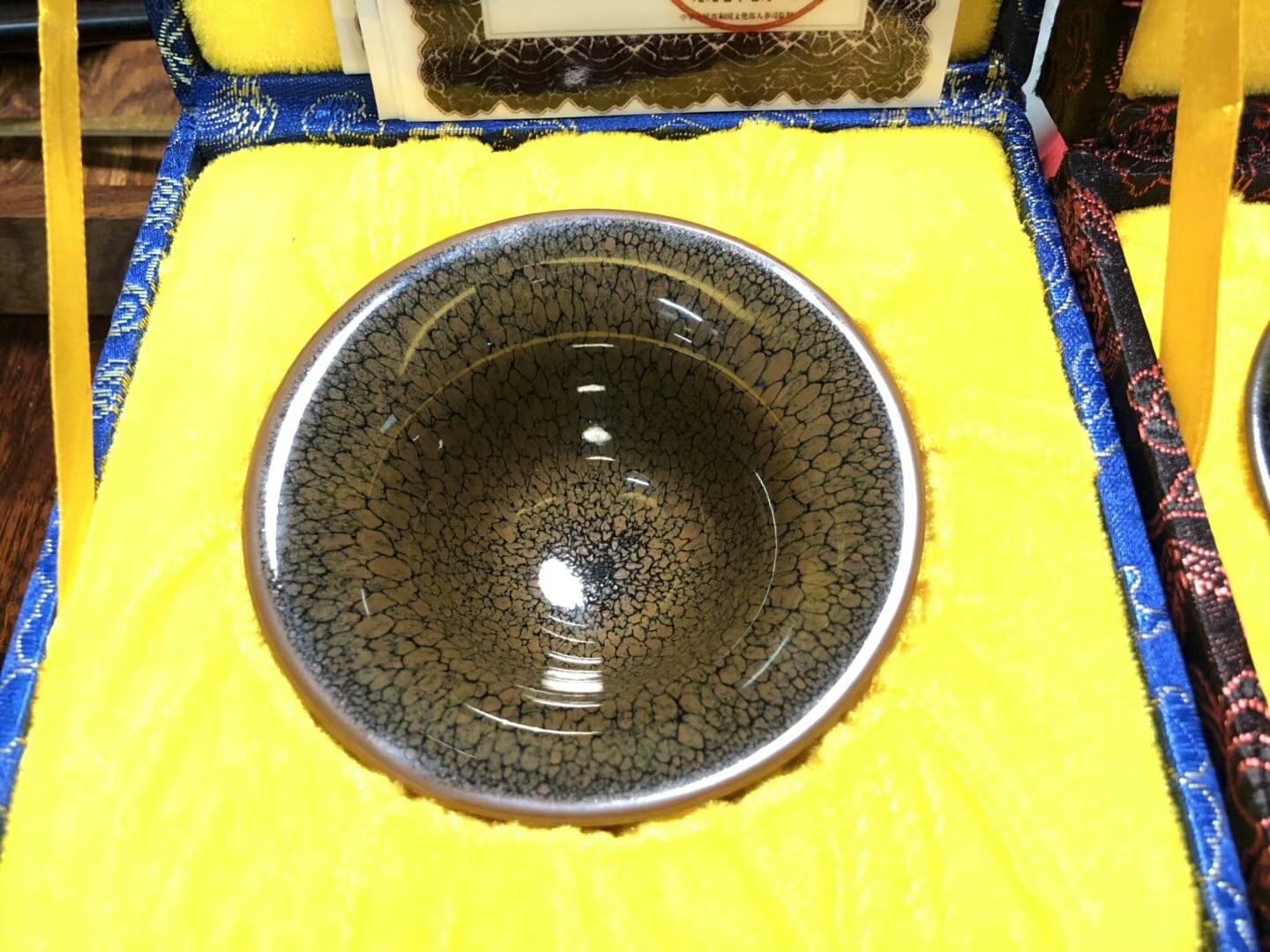 陳大鵬老師  精品 鷓鴣斑 油滴盞  斗笠型 口徑：9.3高：6