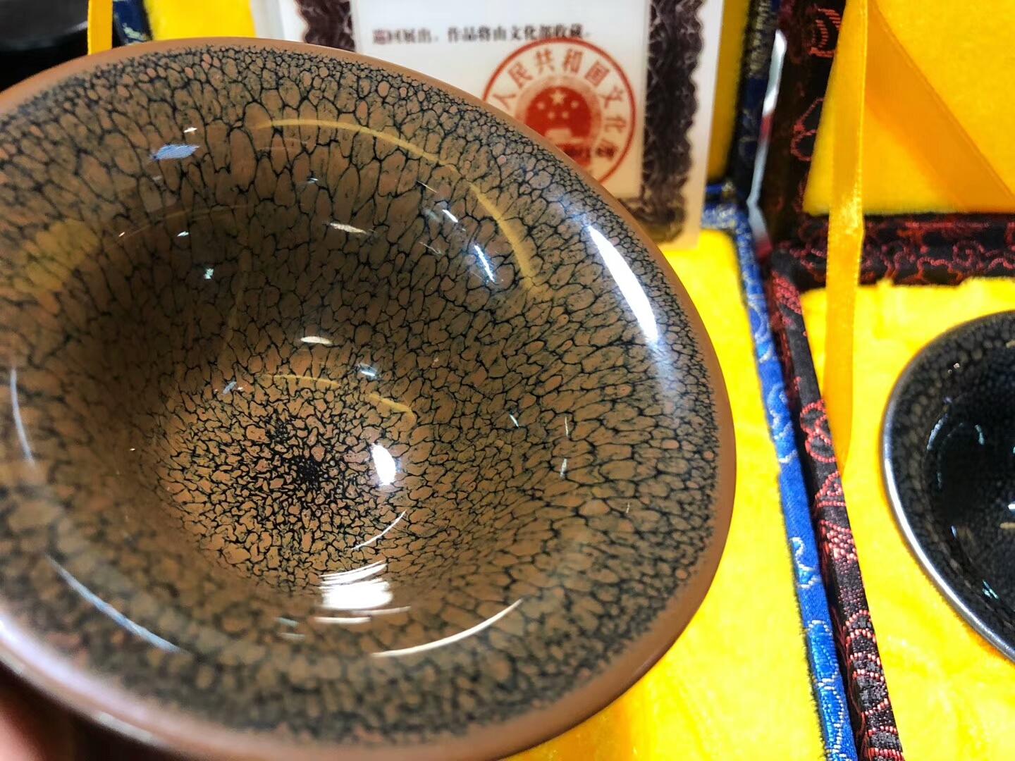 陳大鵬老師  精品 鷓鴣斑 油滴盞  斗笠型 口徑：9.3高：6