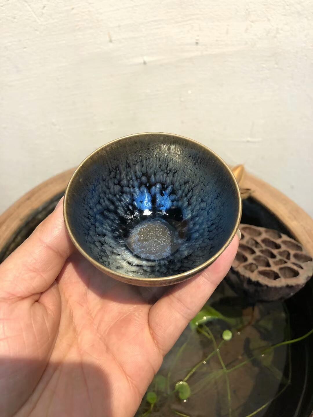 蘭亭敘建盞李光熙老師作品薄如蟬翼 超薄胎 凝心凈重55克 凝之于同結之心[玫瑰]