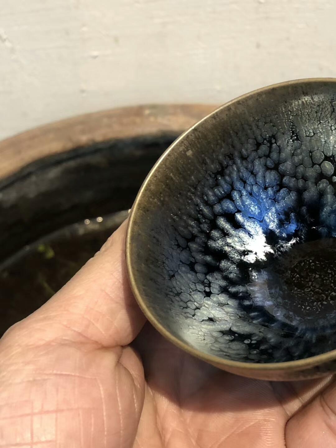 蘭亭敘建盞李光熙老師作品薄如蟬翼 超薄胎 凝心凈重55克 凝之于同結之心[玫瑰]