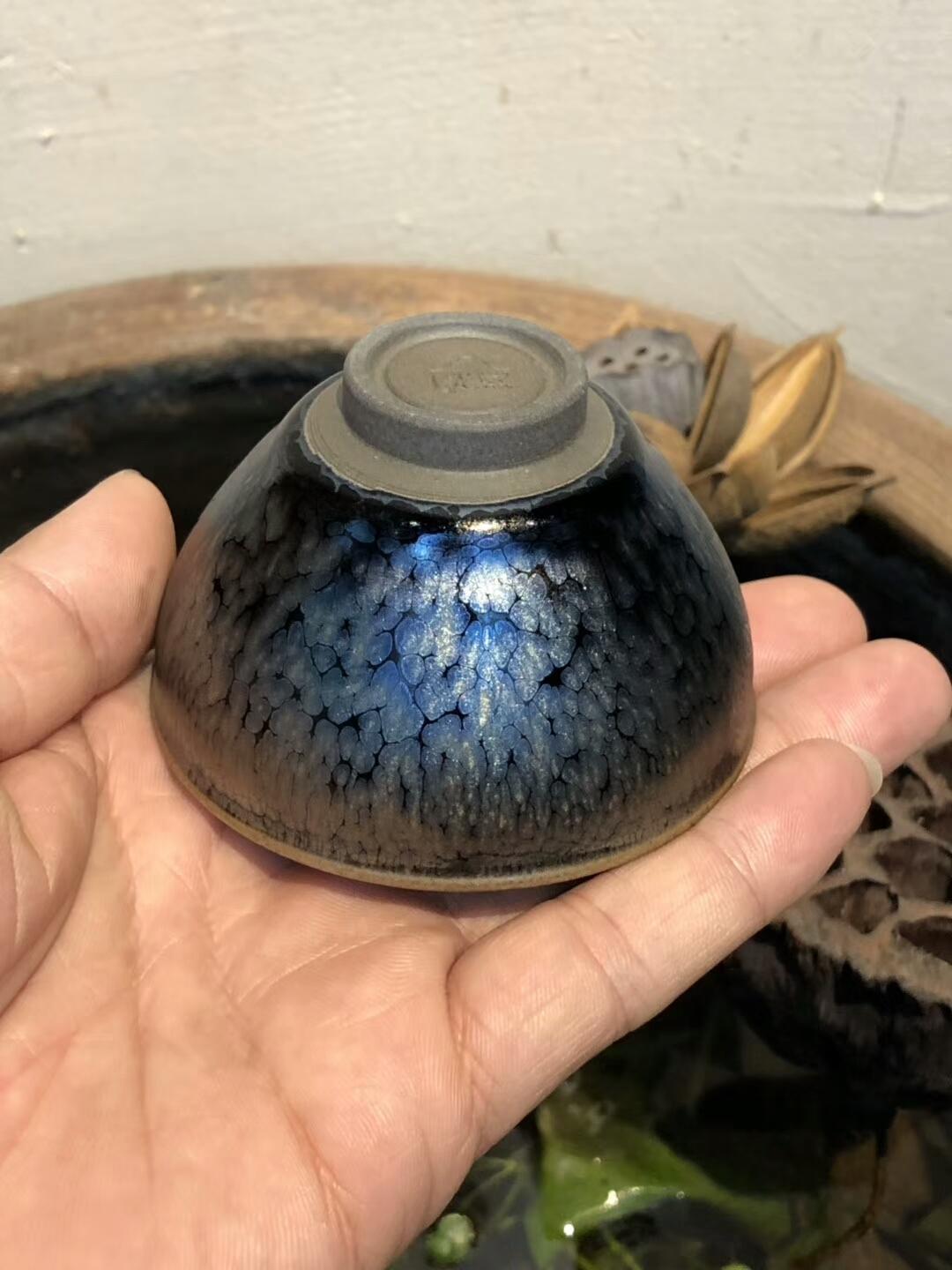 蘭亭敘建盞李光熙老師作品薄如蟬翼 超薄胎 凝心凈重55克 凝之于同結之心[玫瑰]