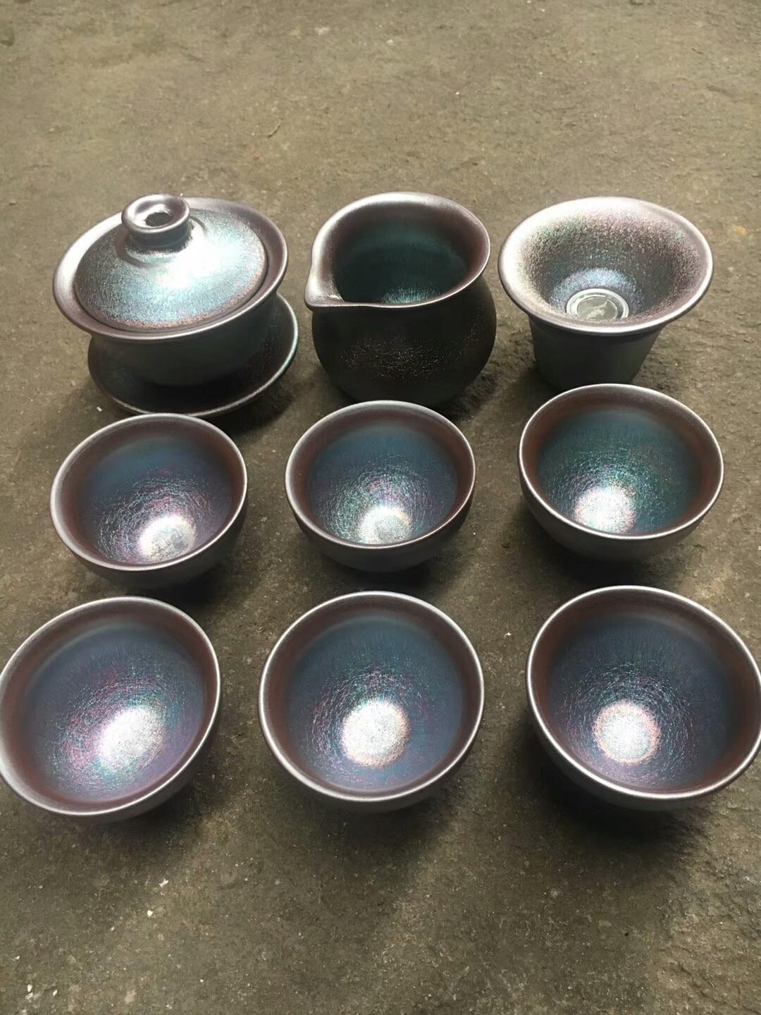 彩金十二件套茶具