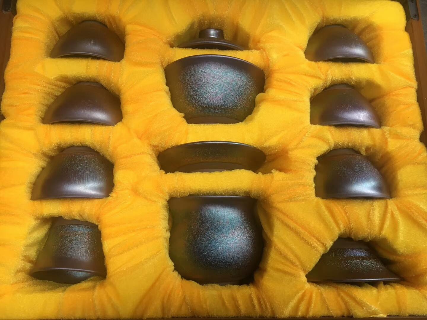 彩金十二件套茶具