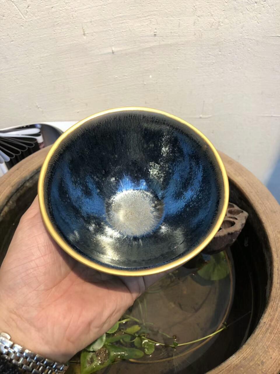 收藏級(jí) 重器來(lái)一只  國(guó)大師 作者：孫建興老師 作品：油滴大束口 口徑：12.4cm*6.8cm
