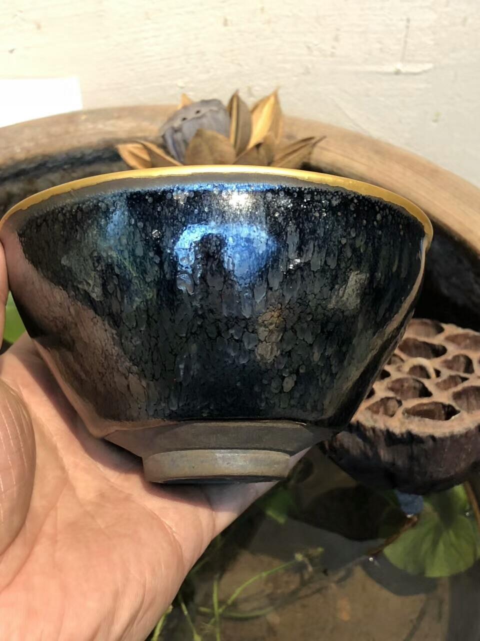 收藏級(jí) 重器來(lái)一只  國(guó)大師 作者：孫建興老師 作品：油滴大束口 口徑：12.4cm*6.8cm