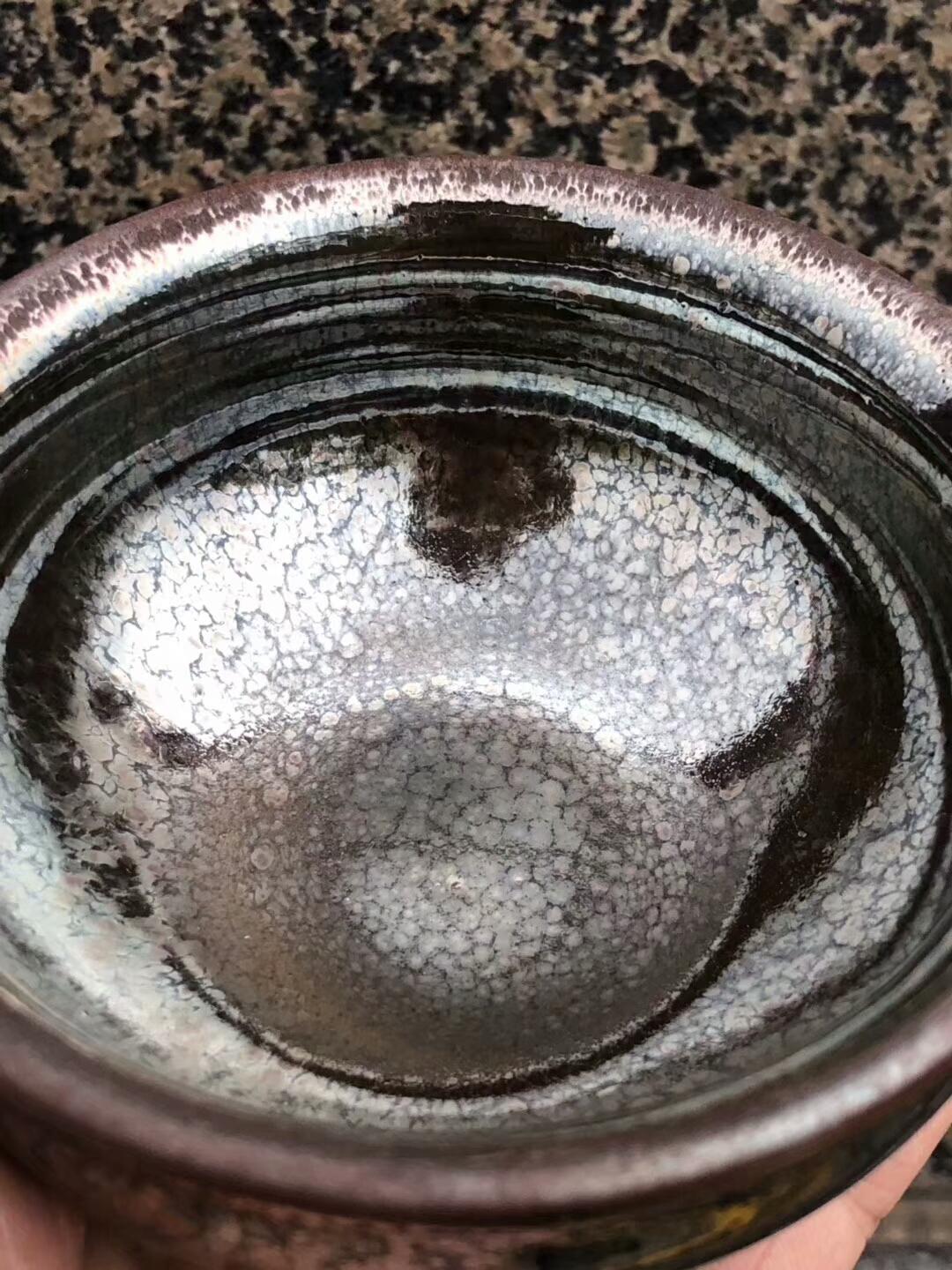 國大師 孫建興老師  虹彩油滴 束口 極品 價位高[玫瑰][玫瑰][玫瑰]  口徑：8.8高：5.8