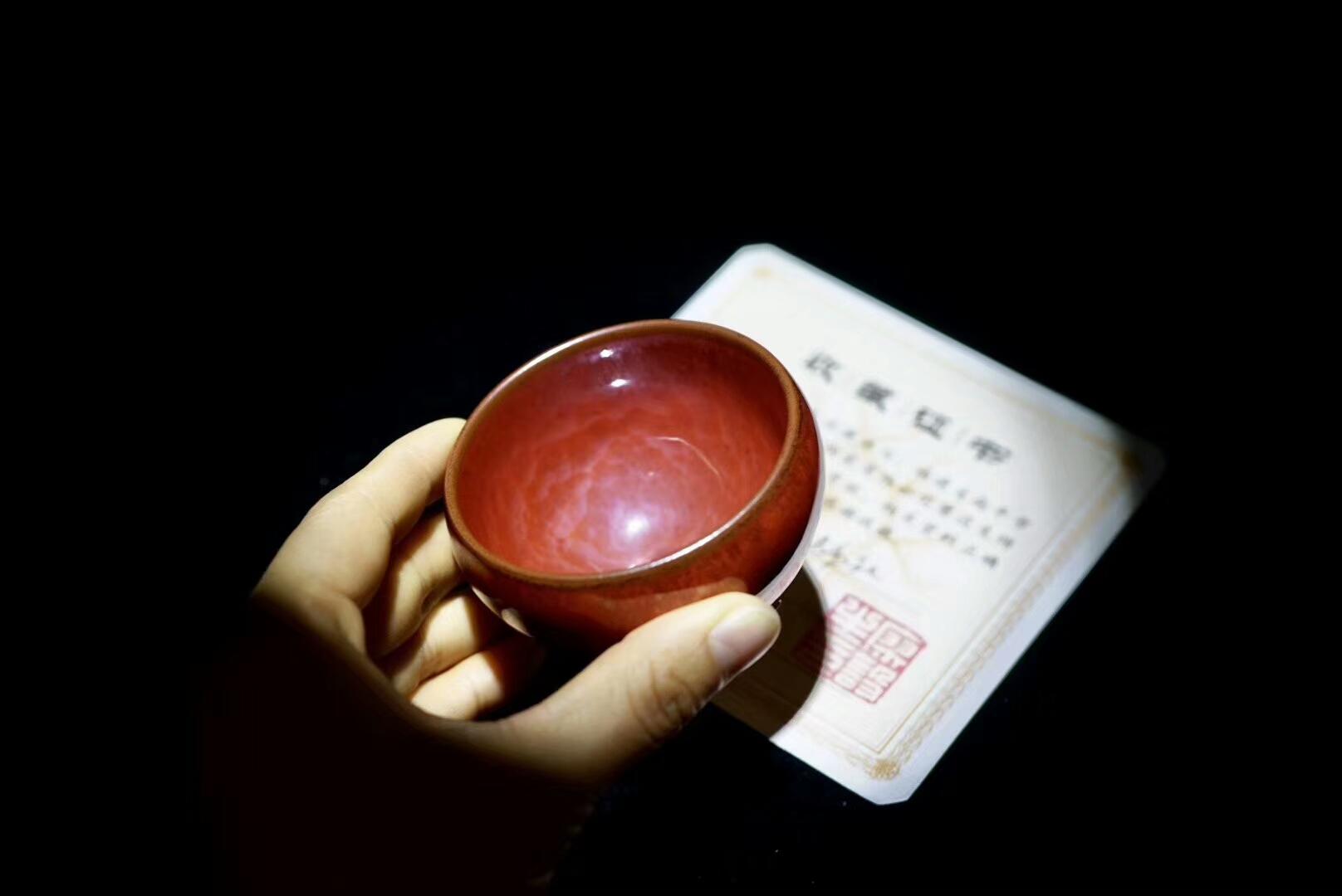 【廖設(shè)生】老師作品，純正鐵胎，口徑7.0厘米，高5.0厘米。