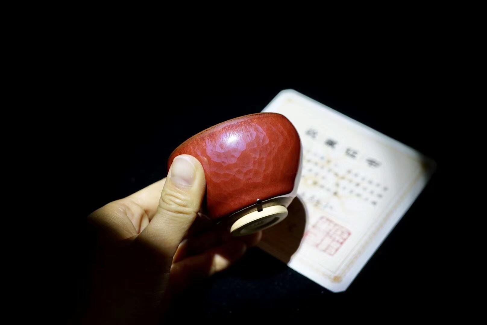 【廖設(shè)生】老師作品，純正鐵胎，口徑7.0厘米，高5.0厘米。