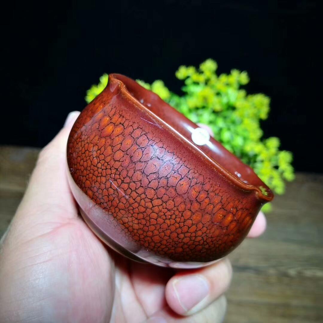 紅鷓鴣精品四方杯，陳葉琦手作 口徑7.8肚大9高5.5