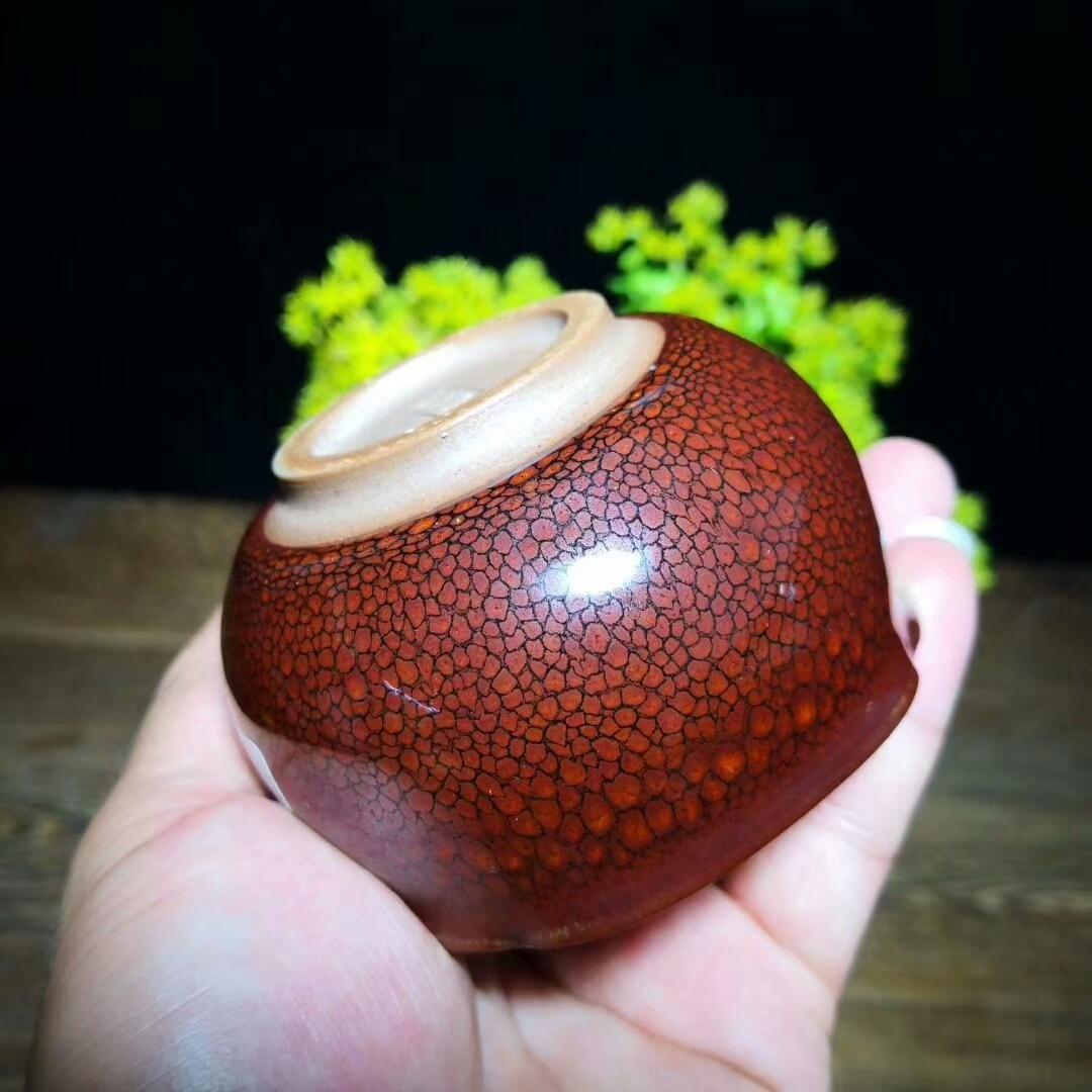 紅鷓鴣精品四方杯，陳葉琦手作 口徑7.8肚大9高5.5