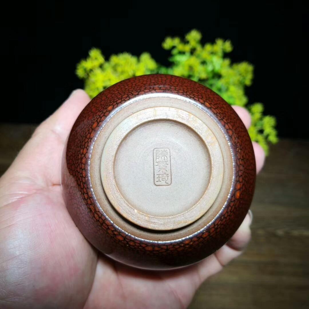 紅鷓鴣精品四方杯，陳葉琦手作 口徑7.8肚大9高5.5