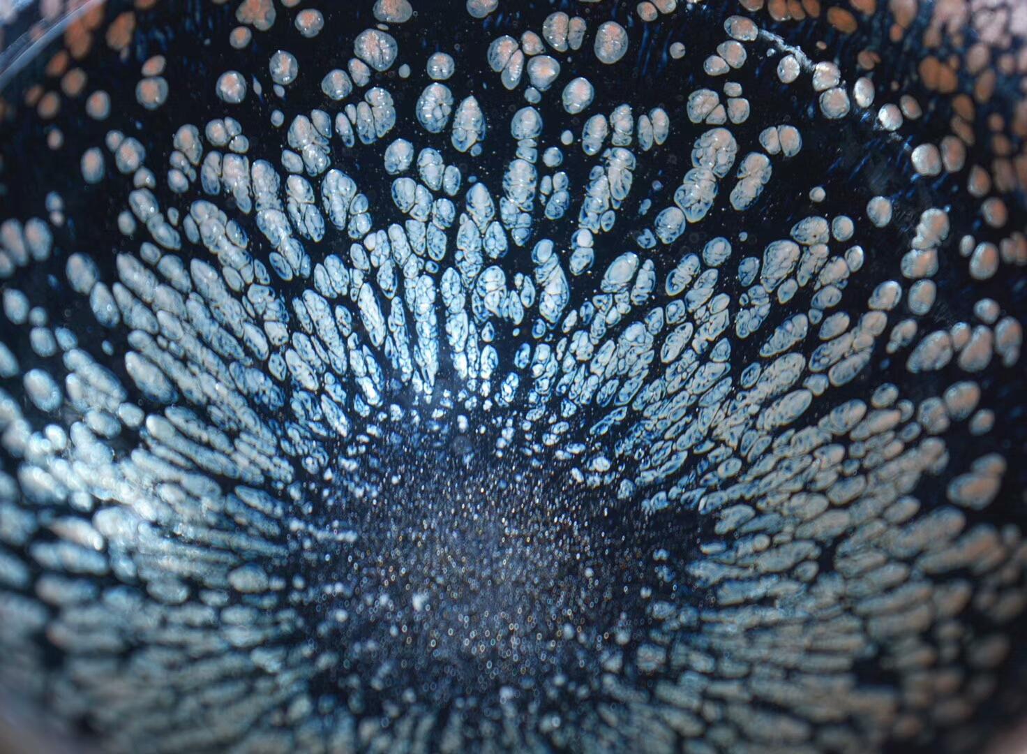 全手工黑底銀斑 釉面非常古樸 實物油滴偏銀 將軍器型