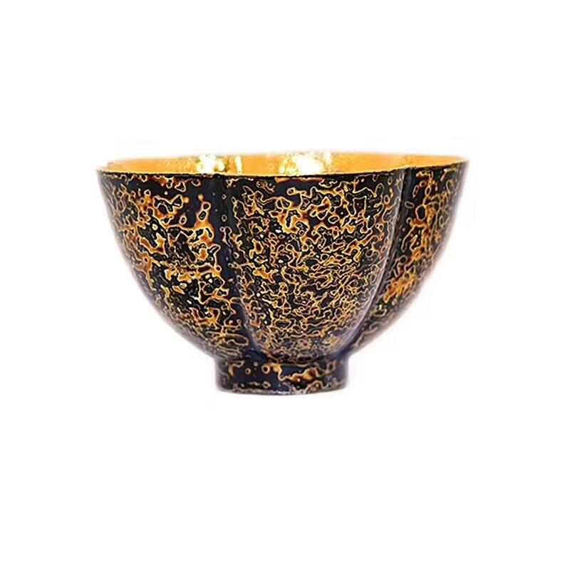 高邵雄老師（梅花三弄）金與大漆的相遇新品上市   口徑：9高：5.6