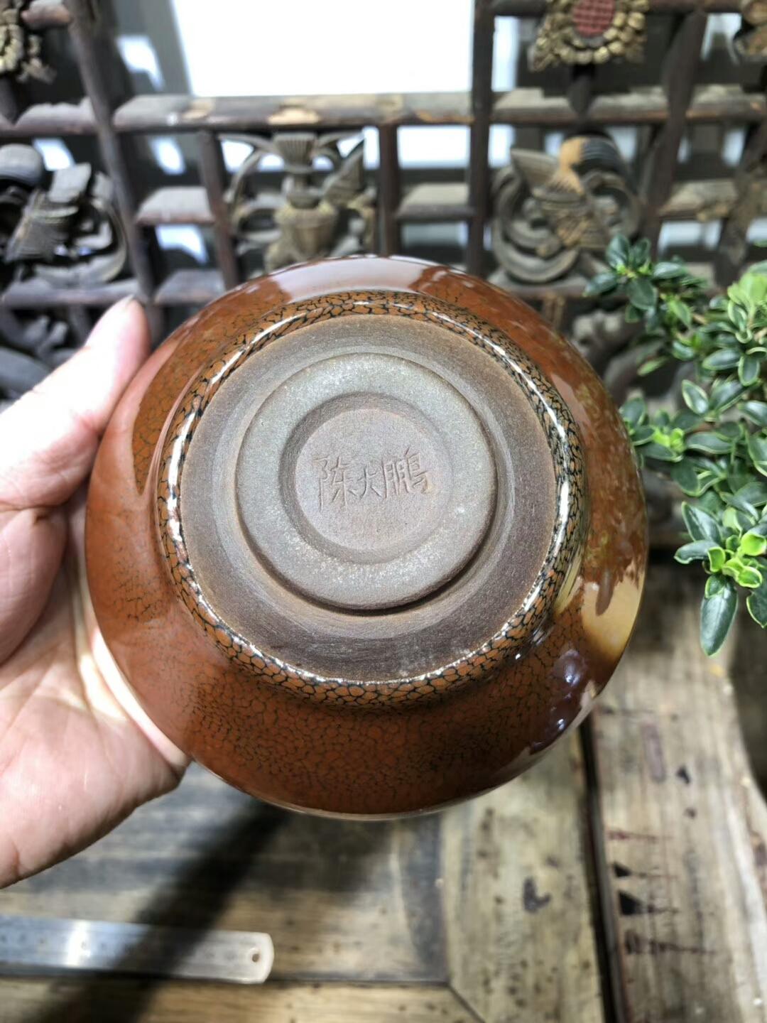 極品-紅鷓鴣斑 大束口 口徑：12高：7 陳大鵬老師 早期作品